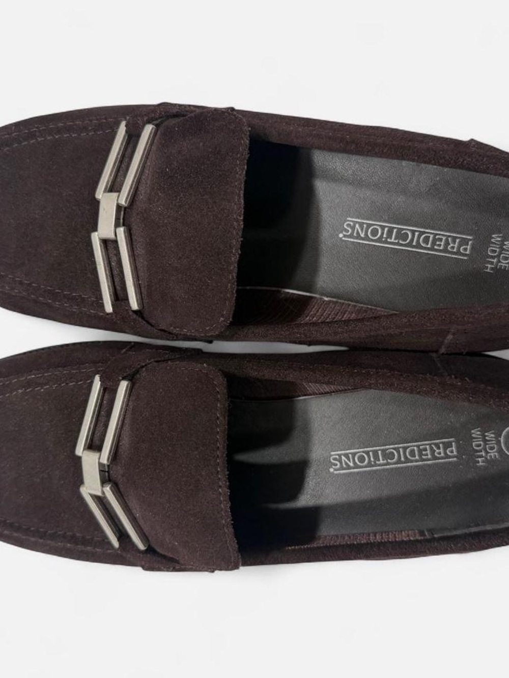 Predictions Women's Dark Brown Suede Loafers with Silver-Tone Bit